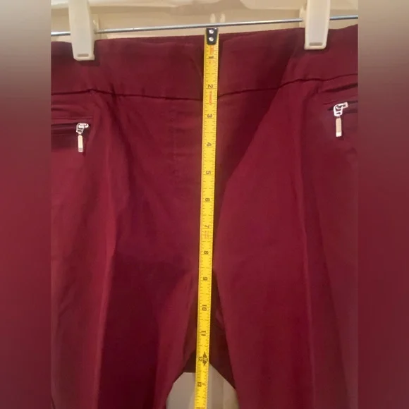 SoHo Bordeaux Color Cropped Stretch Skinny Slacks - Picture 5 of 7